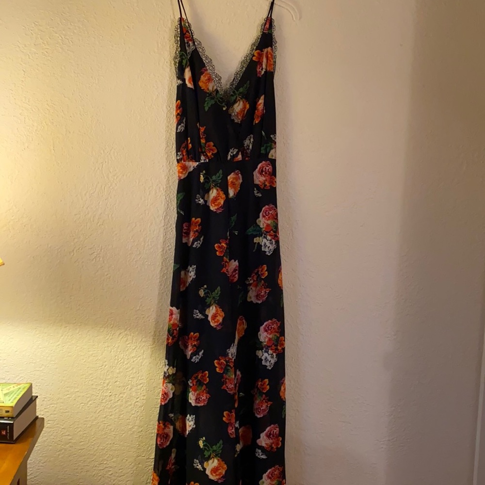 Black floral maxi dress